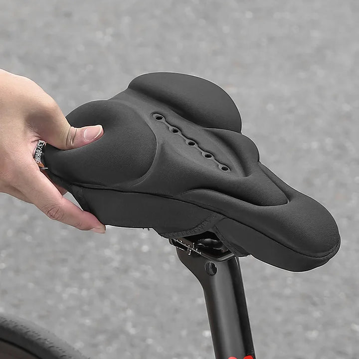 WEST BIKING Comfortable Bicycle Saddle Cover Breathable Rebound Silicone Foam Bike Seat Cover With Rain Cover Bike Accessories