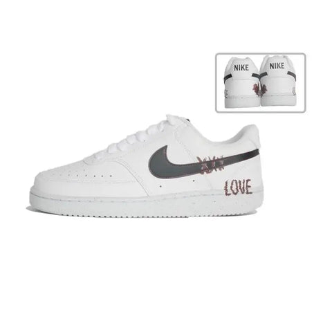 【Customize】Nike Court Vision 1 Skateboarding Shoes Unisex Low-top White/black Sneakers shoes DH2987-101