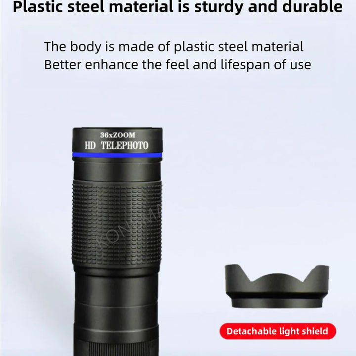 Telephoto Zoom Macro Fisheye 4-in-1 Wide-angle Lens Kit Phone Camera Lens 36X Phone Telephoto IPhone Samsung Xiaomi Huawei
