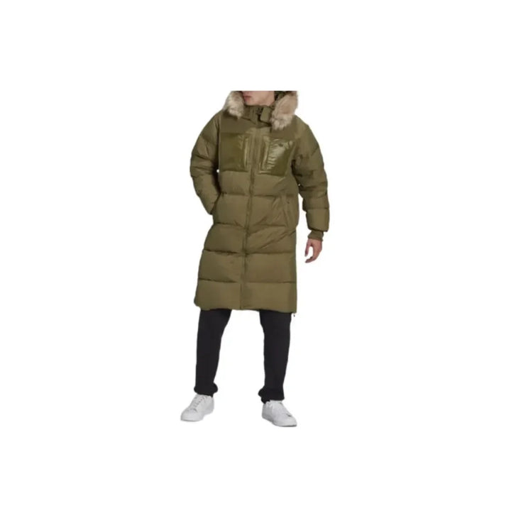 Adidas Originals Regen Clover Solid Color Brand Logo Embroidery Mid Length Zipper Hooded Down Jacket Men Green