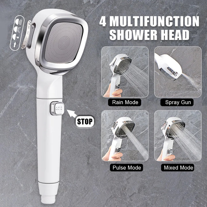 Bathroom supplies High Pressure Shower Head With Switch Water Saving Shower Nozzle 4 Modes High Pressure