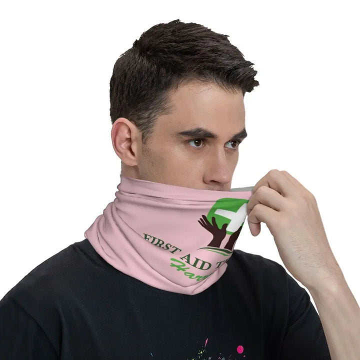 Custom Nursing Pattern Nurse Bandana Neck Gaiter for Ski Cycling Women Men Wrap Scarf Health Care Headband Warmer