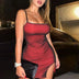 Mesh Double Layer Sexy Skinny Dress Women Sleeveless Party Bodycon 2023 Bandage Elastic Split Trend Clubwear Slim Outfit