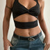 Y2K Women's Clothing goth style Irregular sleeveless hollow out vest half high collar and solid color exposed belly button top