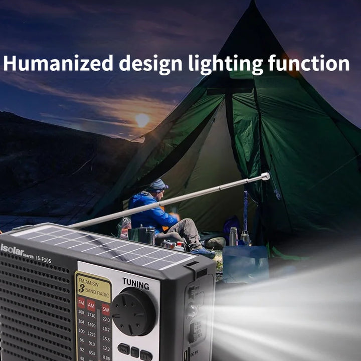 Wireless Bluetooth Speaker LED Flashlight FM AM SW Radio Solar Charging Emergency Radio Full Band High Sensitivity