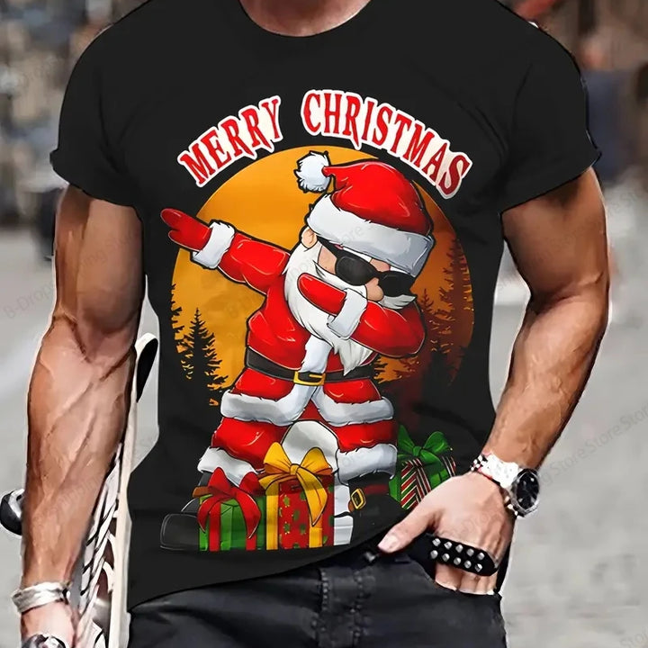 Funny Santa Claus 3d Print Tshirt Men Women Fashion T-shirt Christmas Graphic T Shirt Short Sleeve Tops Tees Summer Top New Year