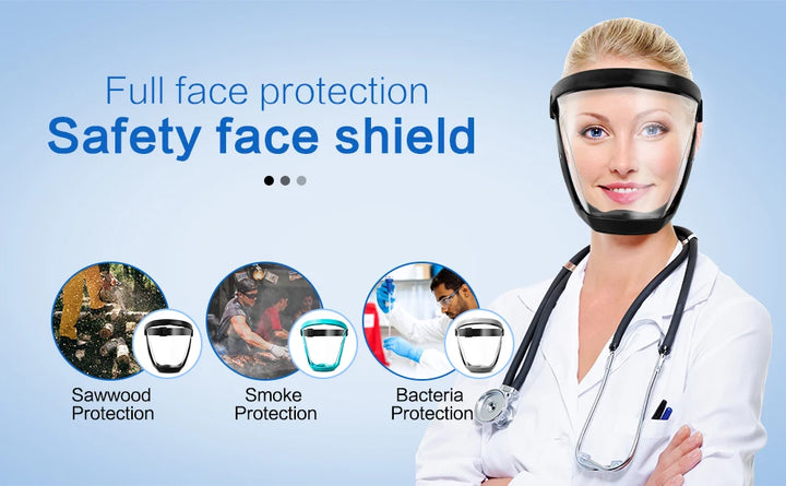 Mask Face Shield Glasses HD TP Super Protective Anti-fog Full Face Shield Head Covering Reusable Kitchen Security Protection New