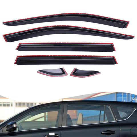 6PCS Window Wind Deflector Door Visor Rain Guard For 2019 2020-2022 Toyota RAV4 Black Window Visor Vent Shades Sun Rain Guard