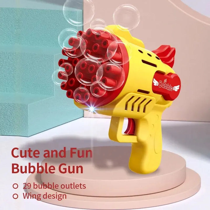 Light-Up Bubble Gun - 29-Hole Gatling Blaster for Boys & Girls 6-14 Years Old (Battery & Bubble Liquid Not Included)