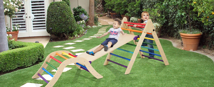 Pikler Triangle Set With Cushion, 5 In 1 Montessori Foldable Climbing Set, Climbing Indoor Playground Set For Toddlers, Wooden C