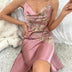 Floral Print Nightdress  Sexy V Neck Spaghetti Strap Sleep Dress Women's Sleepwear  Dresses