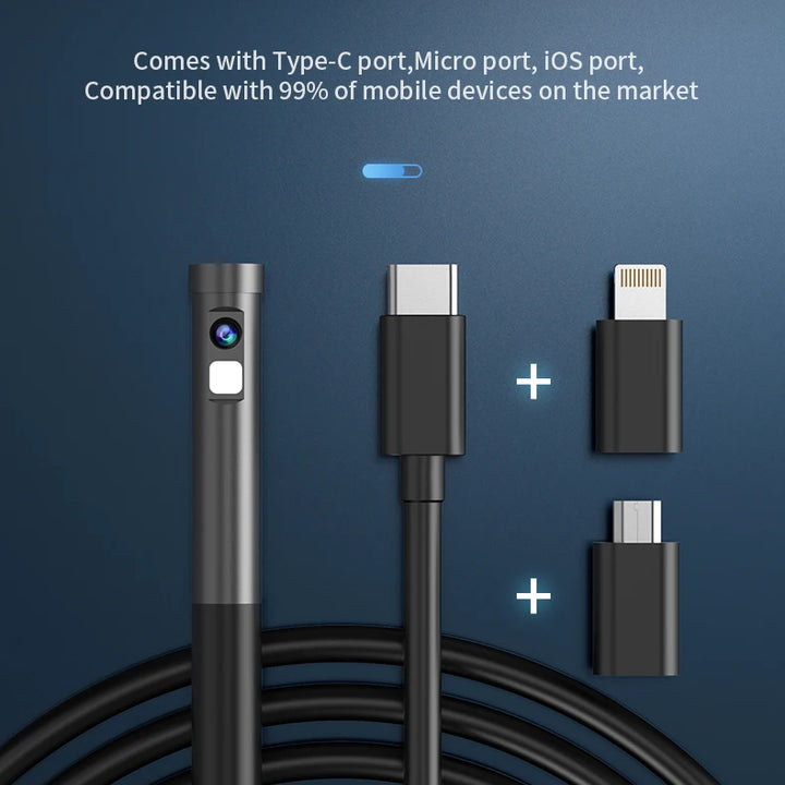 Endoscope Inspection Camera 3 in 1 Micro USB/Type-C Mini Inspection Camera for IOS iPhone Waterproof Pipeline Borescope