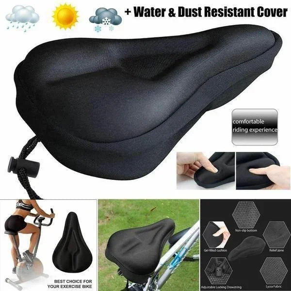Bicycle Saddle 3D Bike Seat Cover Padded Wide Gel Soft Pad Exercise Bike Seat Cushion Wide Foam Mountain Bicycle Seat Cushion