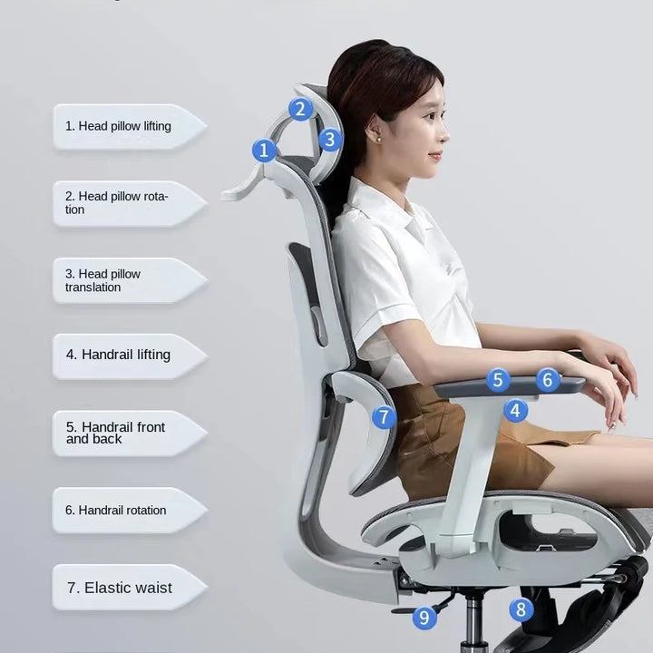 Ergonomic Office Chair with Adjustable Armrest, Lumbar Support, and Headrest – Perfect for Gaming and Desk Work