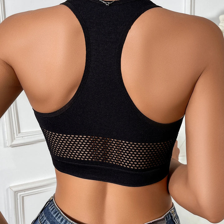 Women Sexy Tank Tops Fishnet Hollow Out Sports Off Shoulder Crop Top Female Outwear Stretch Comfortable Casual Tanks Chic Vest