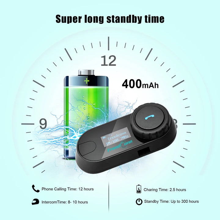 Freedconn T Com SC Bluetooth Motorcycle Intercom Helmet Headset Wireless Communication Interphone BT 5.0 Music Share 6Riders FM