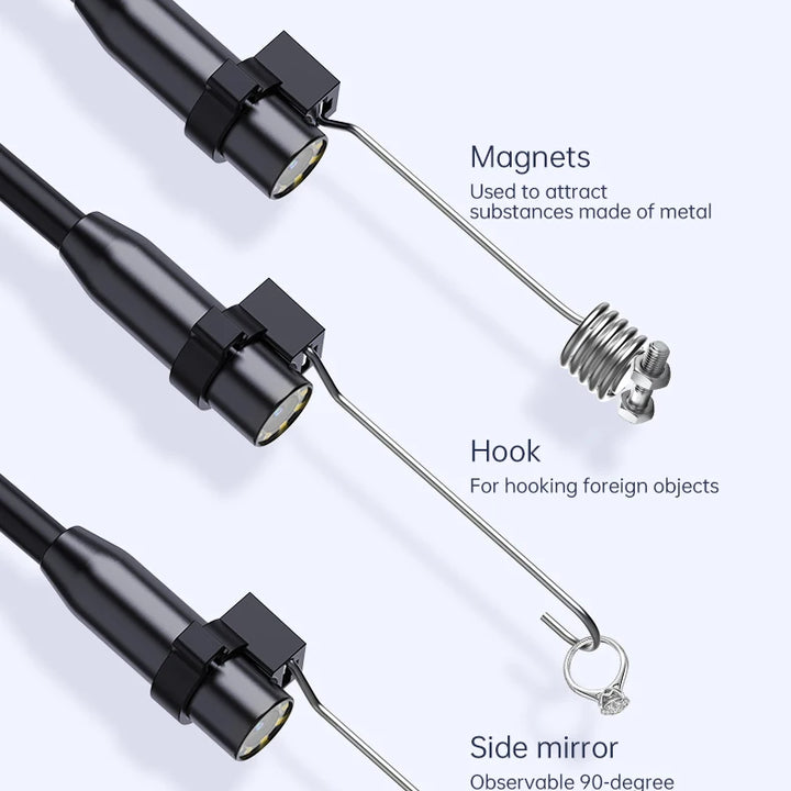 Industrial Endoscope Camera 8mm HD1080P 4.3inch IPS Screen 1080P Pipe Inspection Camera for Car Repair IP67 Waterproof 8 LEDS