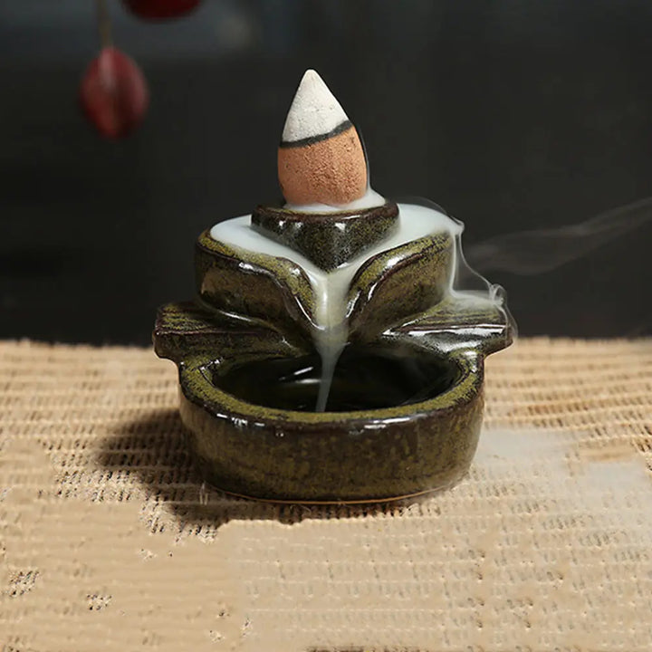 Buddha, waterfall part, creative support, mini reflux, Teahouse burner, cone, pottery, home decoration, office, incense