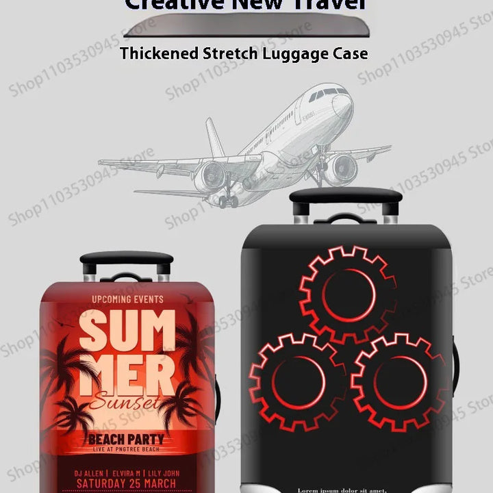 For18-32Inch Luggage Cover Elastic Suitcase Cover Full Body Print Suitcase Protective Case Suitcase Luggage Protector Dust Cover