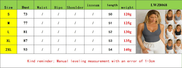 Summer Pure Desire Top Thread U Neck High Elastic Slimming Slim and Sexy Tank Top with Sweet and Spicy Solid Color Slim Fit