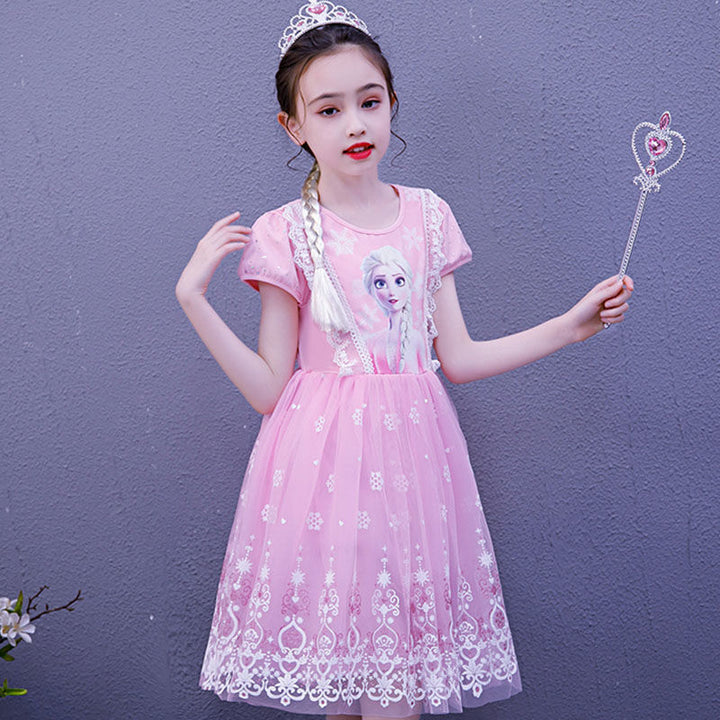 Girl's Cartoon Anime Frozen Elsa Princess Dress Baby Girl Cute Party Cospaly Costumes Halloween Carnival Ball Dresses 1-10 Years