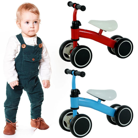 Baby Balance Bike Toddler Balance Bike Ergonomic Seat Baby Learning Walker 4 Wheels No Pedals Riding Toys for Birthday Gift