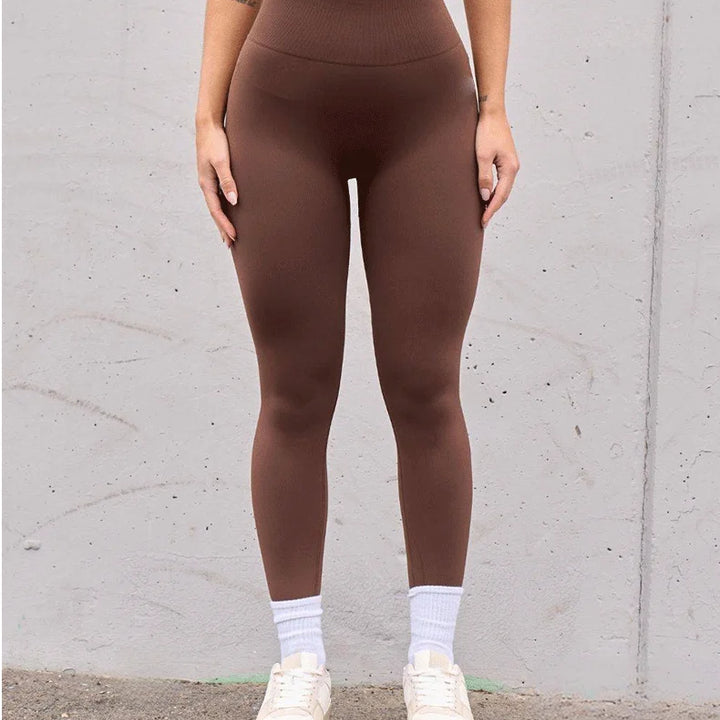 Seamless High Waist Sports Pants, Peach Hip Lift Back, V-Fold, Fitness Pants