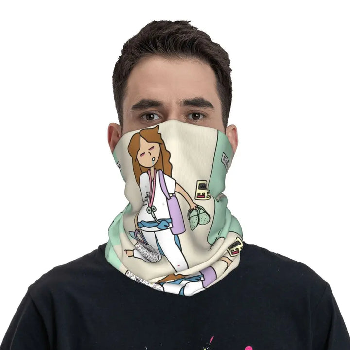 Custom Nursing Pattern Nurse Bandana Neck Gaiter for Ski Cycling Women Men Wrap Scarf Health Care Headband Warmer