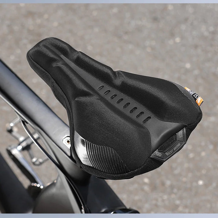 WEST BIKING Comfortable Bicycle Saddle Cover Breathable Rebound Silicone Foam Bike Seat Cover With Rain Cover Bike Accessories