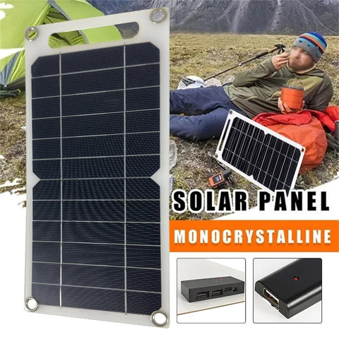 6W Solar Panel with USB Outdoor Waterproof Hiking Camping Portable Battery Mobile Phone Charging Panel 5V Solar Charger