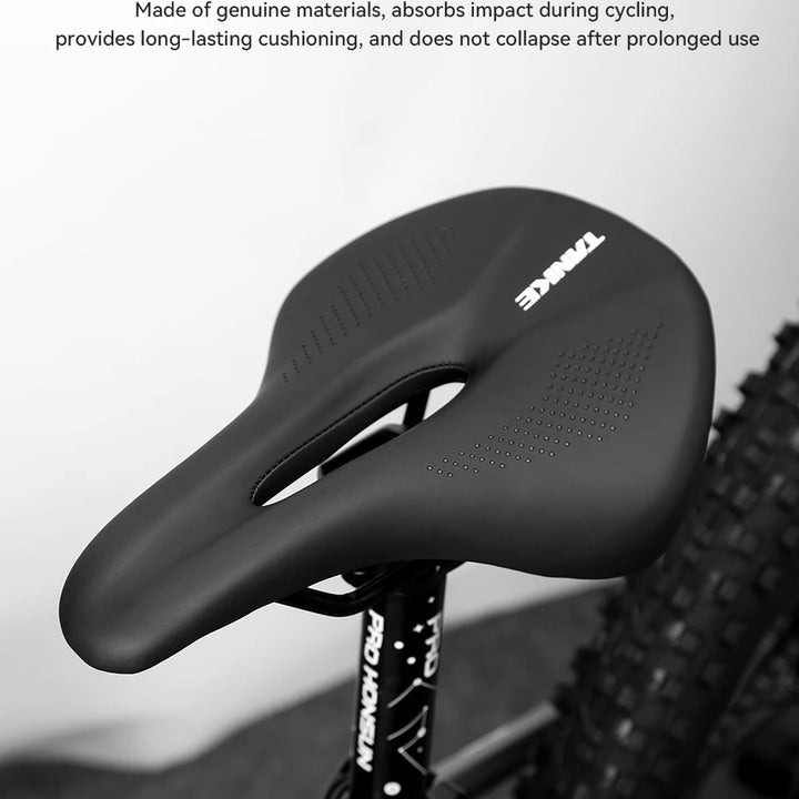 TANKE Hollow Breathable Bicycle Saddle Men Women MTB Road Bike Saddle Shock Absorbing Comfortable Big Butt Bike Seat Safety-PU