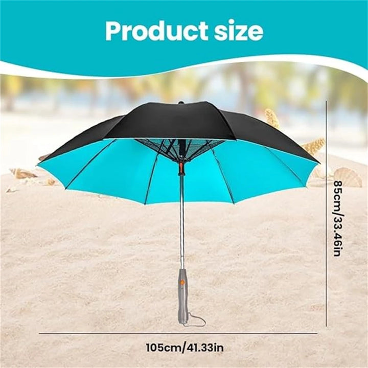 Golf Rain Umbrella Sun UV Protection Water Spray Cooling Fan Beach Umbrella Reinforced Rain Umbrella with Fan and Mister