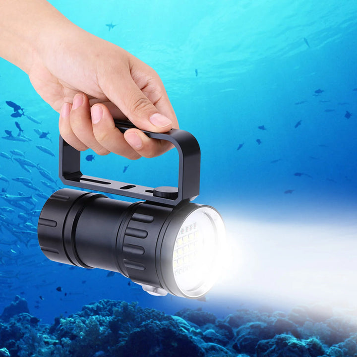 Camp Flashlight Underwater Flashlight Waterproof Lamp IPX8 18000lm 500M Flashlight Waterproof Lamp Light Underwater Outdoor Camp