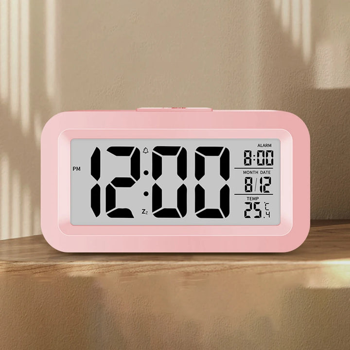 1 Pcs Cute Digital Alarm Clock Backlight Snooze Mute Calendar Clock Desktop Table Clocks Temperature Electronic LED Clock