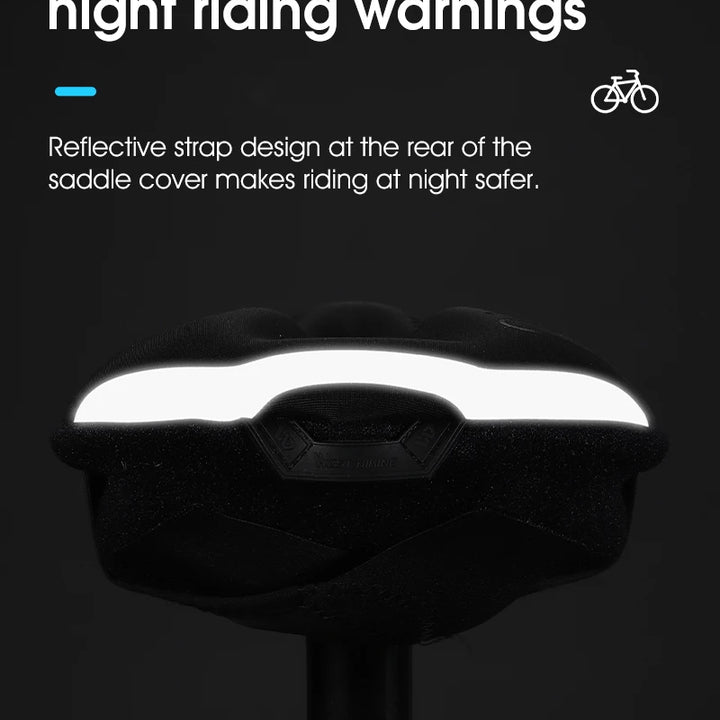 WEST BIKING Comfortable Bicycle Saddle Cover Breathable Rebound Silicone Foam Bike Seat Cover With Rain Cover Bike Accessories