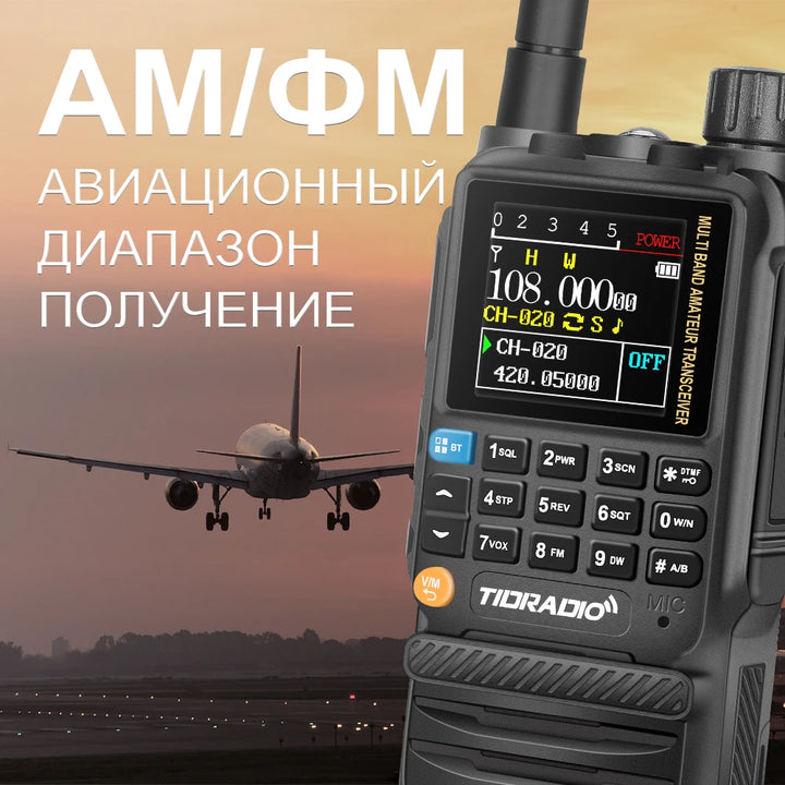 TIDRADIO H3 Professional Walkie Talkie  Phone  Dual PTT Air Band Long Range Radio  APP USB Type-C Cable  Programming HAM GMRS