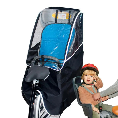 Bike Rear Child Seat Rain Cover Rain And Wind Cover For Bike Child Seat Windproof & Breathable With Transparent Window