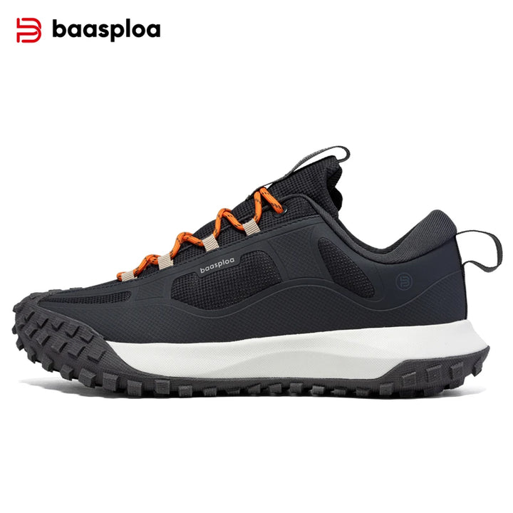 Baasploa New Men Hiking Shoes Anti Splash Water Outdoor Sneakers for Men Comfort Casual Sneakers Male Non-Slip Wear Resistant