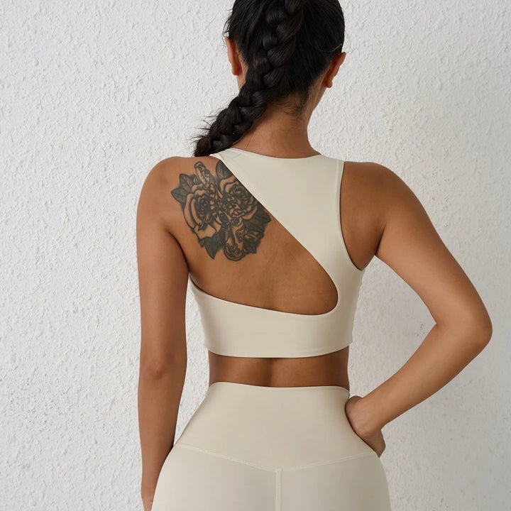 QINACTIVE  Sexy Backless Women Crop Top Fitness Solid Sports Bra Gym Shockproof Workout Yoga Tank Tops