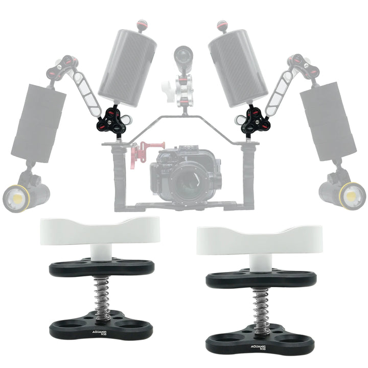 NiteScuba 2 Two Holes Clip Clamp Tripod Butterfly For Ball Head Mount Light Arm Bracket Connector Mount Adapter for Gopro Camera