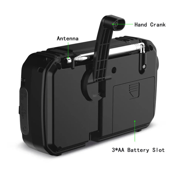 Hot Emergency Radio Solar Hand Crank Radio AM/FM Radio LED Flashlight SOS Alarm Power Bank Speaker Dropshipping Wholesale