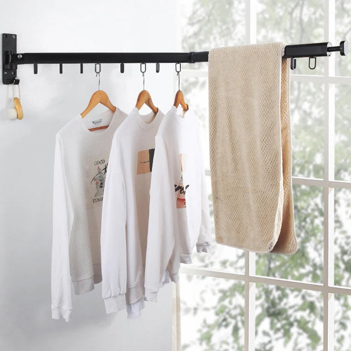 Foldable Clothes Hanger Aluminum Bedroom Bathroom Folding Towel Quilt Clothing Drying Rack Laundry Clothesline Storage Organizer