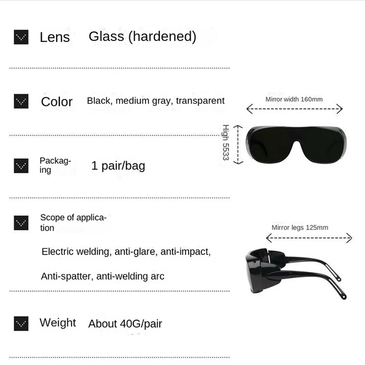 Welding Protective Goggles Sunglasses Impact Resistant Eyewear Outdoor Wind Dust Proof Goggles for Welders Work Safety Glasses