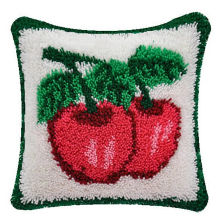 Christmas Vintage Classic Latch Hook Set Embroideried Latch Hook Kits Flower Latch Hook Pillow Button Pad Package Handmade Cross