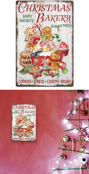Christmas Iron Logo Biscuit Cake Candy Decoration Iron Painting 30x20x2cm