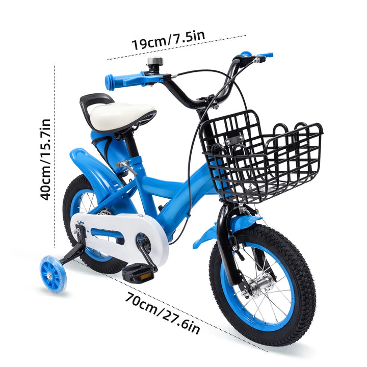 12 Inch Boys and Girls Children's Bicycle 2-11 Years Old Pedal Light Kids Bike Adolescent