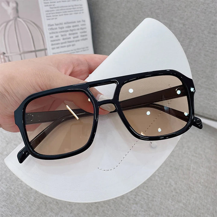 Popularity Vintage Style Yellow Women's Sunglasses New Trendy Pilot Sunglasses Men Oversized Square Candy Color Eyewears UV400
