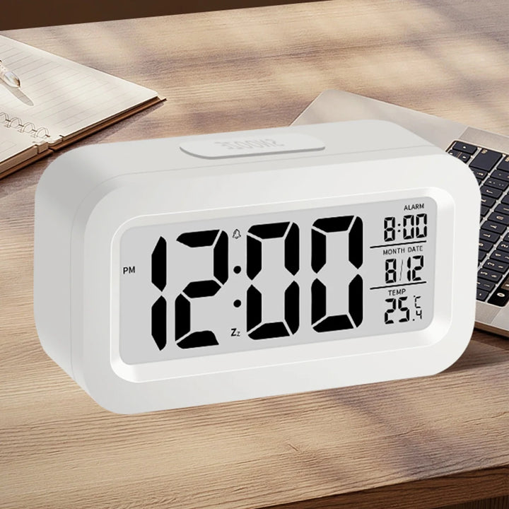 1 Pcs Cute Digital Alarm Clock Backlight Snooze Mute Calendar Clock Desktop Table Clocks Temperature Electronic LED Clock