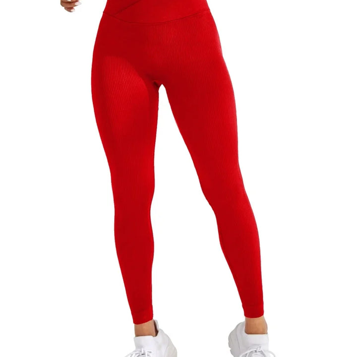 Women Sports Leggings V-waist Elastic Peach Buttocks Fitness Pants With Raised Hips And High Waist Seamless Yoga Pants Tight