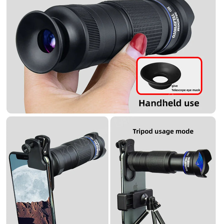 Telephoto Zoom Macro Fisheye 4-in-1 Wide-angle Lens Kit Phone Camera Lens 36X Phone Telephoto IPhone Samsung Xiaomi Huawei